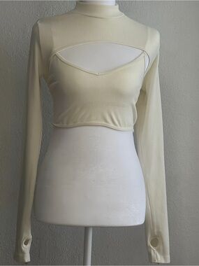 Ribbed Long-Sleeve Crop Top Set